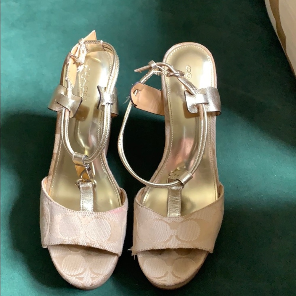 Gold platform sandals